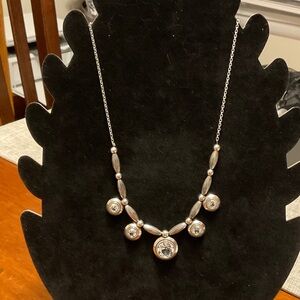 Brighton Silver Necklace with Beaded Charms NWT